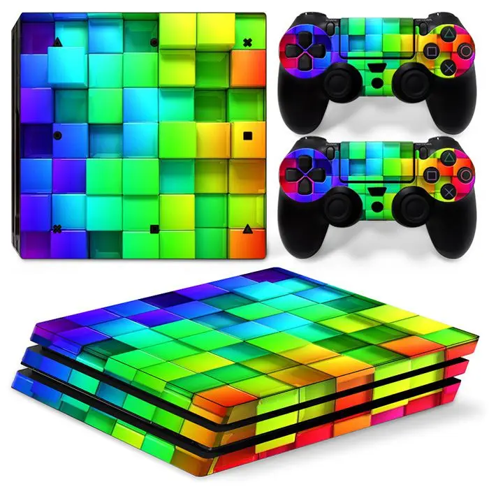 

Colorful Viny Decal Sticker For PS4 Pro Console + 2 Controller Skin Sticker For Sony Playstation 4 Pro Game Accessories