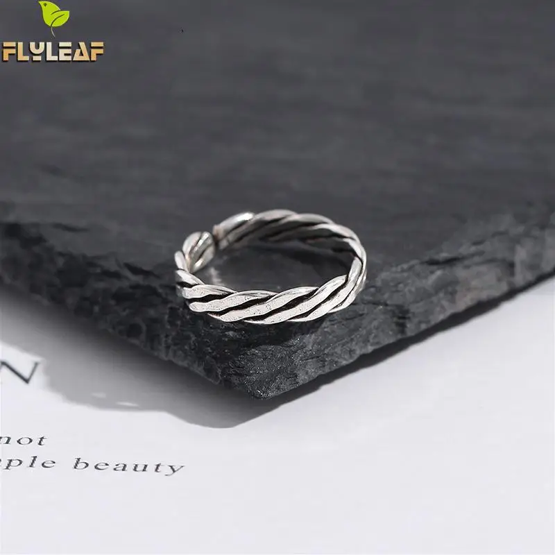

Flyleaf Twisted Braided Men Tail Ring Vintage Real 925 Sterling Silver Rings For Women High Quality Fine Jewelry Personalized
