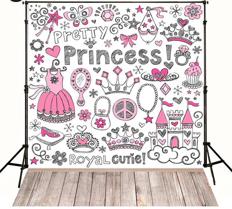 

Wood Princess Castle Princess Dress Backgrounds High-grade Vinyl cloth Computer printed Wooden backdrops