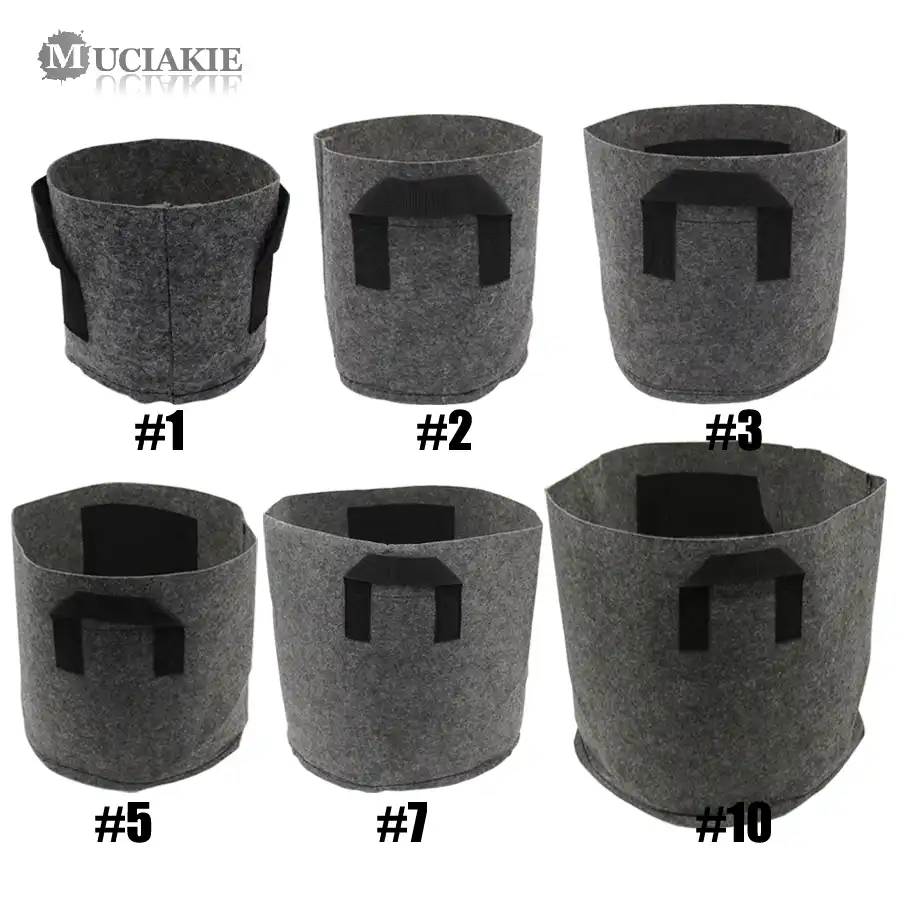 1//2//3//5//7//10Gallon Green Felt Pots Garden Plant Grow Bag Pouch Bag Y
