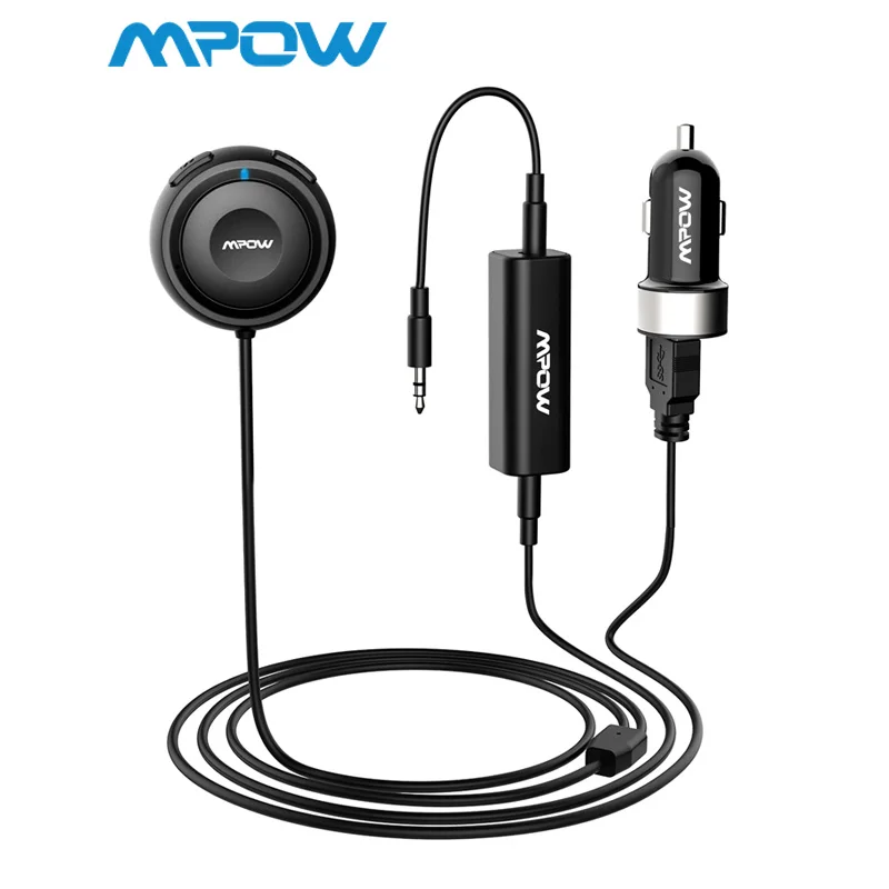 Billig Mpow MBR2 Bluetooth Car Kit Hände Freies Aufruf Streambot Audio Receiver Wireless Stereo Empfänger Mit Auto Ladegerät Lärm Isolator