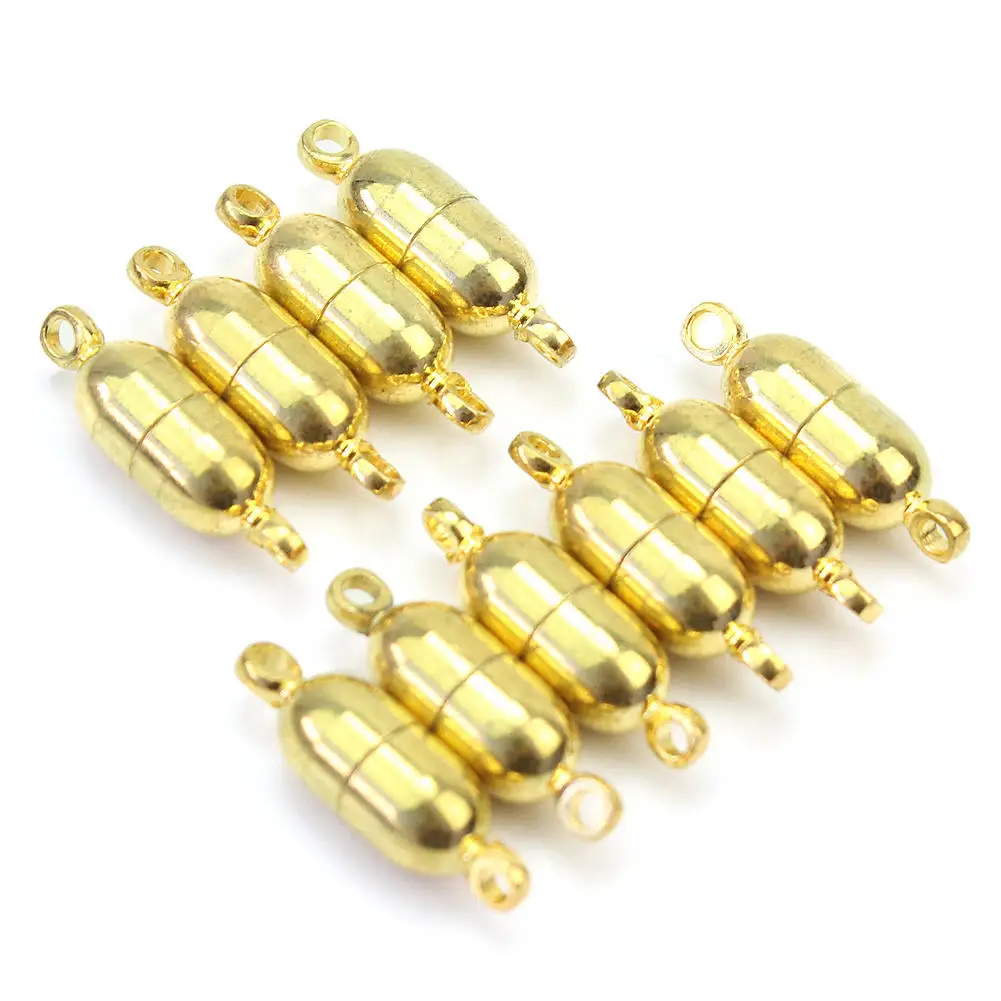 

10Pcs/lots Magnetic Magnet Oval Clasps For Sliver Gold Jewelry Necklace DIY Connectors Accessories Making Fittings