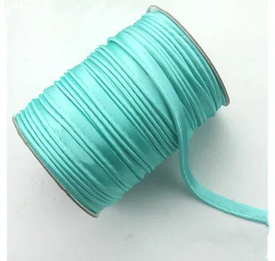 Цветная 10 мм полиэфирная косая лента со шнуром, окантовочная лента для процесса подшивания, рукоделие, аксессуары ручной работы, швейная лента - Цвет: Бирюзовый