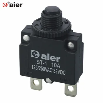 

5Pcs Circuit Breaker Overload Protector Switch 5A /10A/15A Black Button Thermal Switches With Waterproof Cap Cover