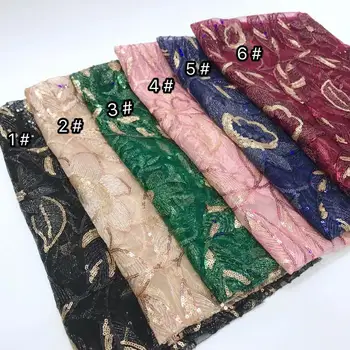 

Wholesale African Lace Fabric 2019 High Quality Lace French Lace Fabric Sequins Lace Fabric Beautiful Multi Color