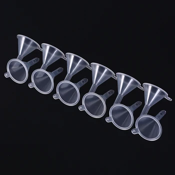 

12pcs Mini Funnels Packaging Travel Tools Small Clear Plastic PP for Empty Bottle Filling Perfumes Essential Oils Aromatherapy