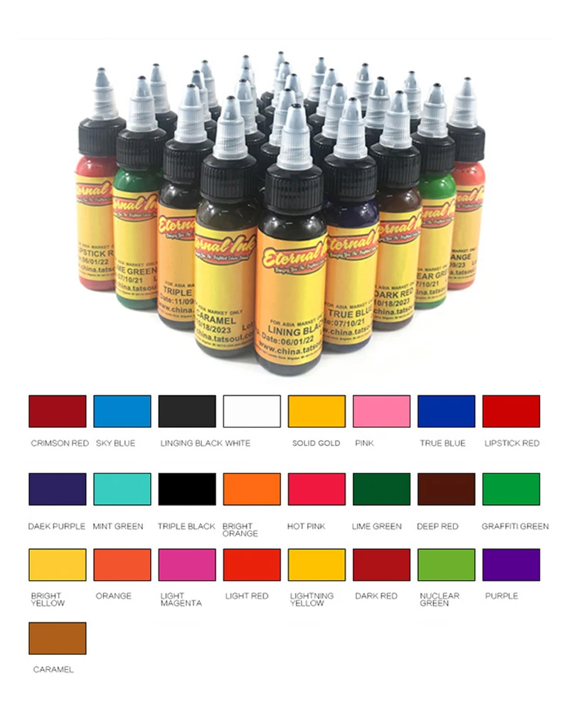 

Tattoo Eternal Tattoo Ink Set 25 Colors Set 1 Oz(30ml)/Bottle Tattoo Supply
