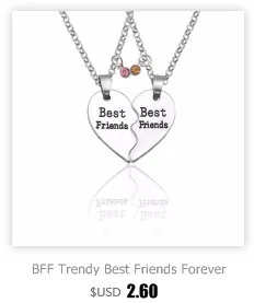 Модные любовь сердце ювелирные изделия для лучших друзей BFF ожерелье для лучших друзей навсегда кулон головоломка пицца радужные ожерелья и подвески для женщин