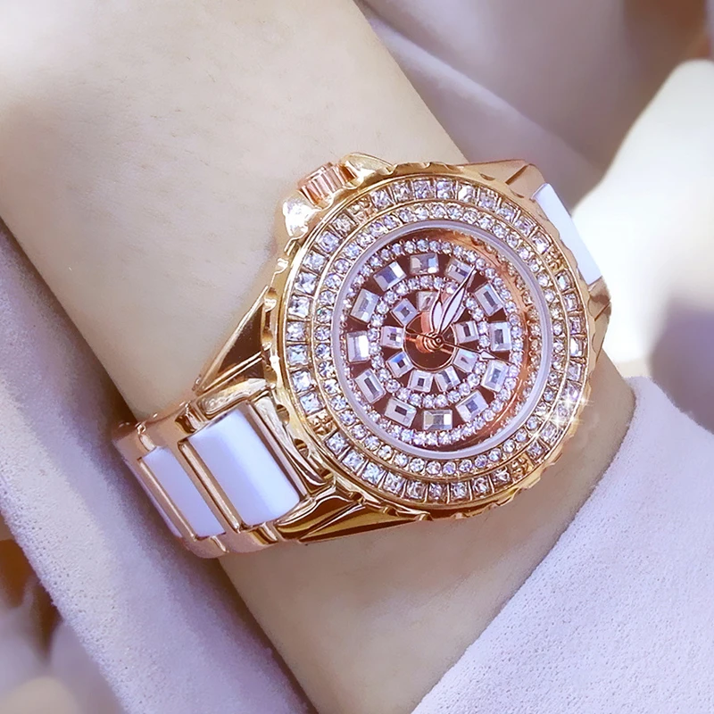 

Ceramic Dress Women Watch reloj mujer Quartz Watch Luxury Rose Gold Ladies Wristwatch Women's Bracelet Watches Relogio Feminino
