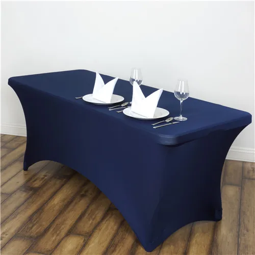  Hollow-out Backside Rectangular Table Cover Spandex Lycra Stretch WEDDING PARTY BUFFETHotel Party M
