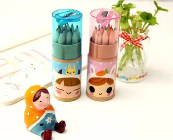 

12Pcs/Pack Lovely Colored Pencil set Stationery for school supplies 12 Colors pencil artist Painting Drawing Pencils kids