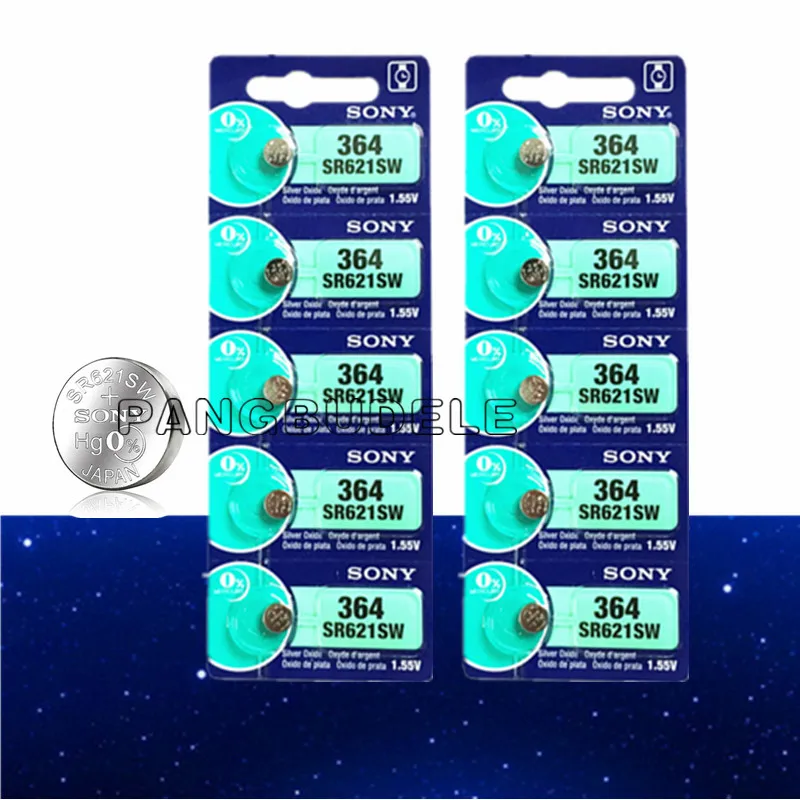 10 шт. 100% D'origine 364 SR621SW V364 SR60 SR621 AG1 Montre батарея бутон ворс Сделано в Японии|Часовые