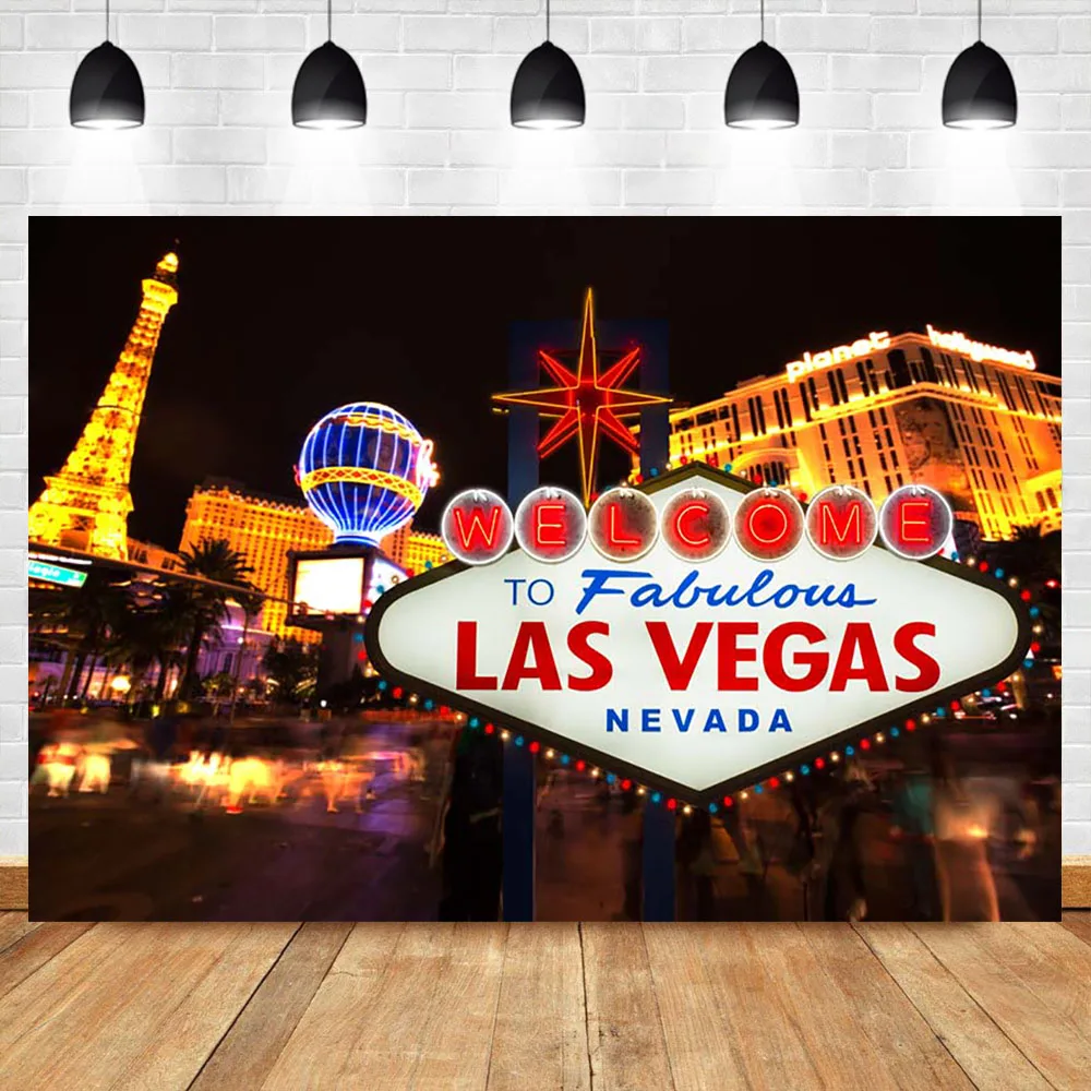 NeoBack Las Vegas фон Городской Ночной классический знак вечерние фоны для фотосъемки День рождения баннер для фотостудии