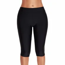 Женская одежда для плавания, черные плавки, Капри, укороченные штаны для фитнеса, плавки для серфинга, спортивные шорты, тонкие леггинсы, колготки