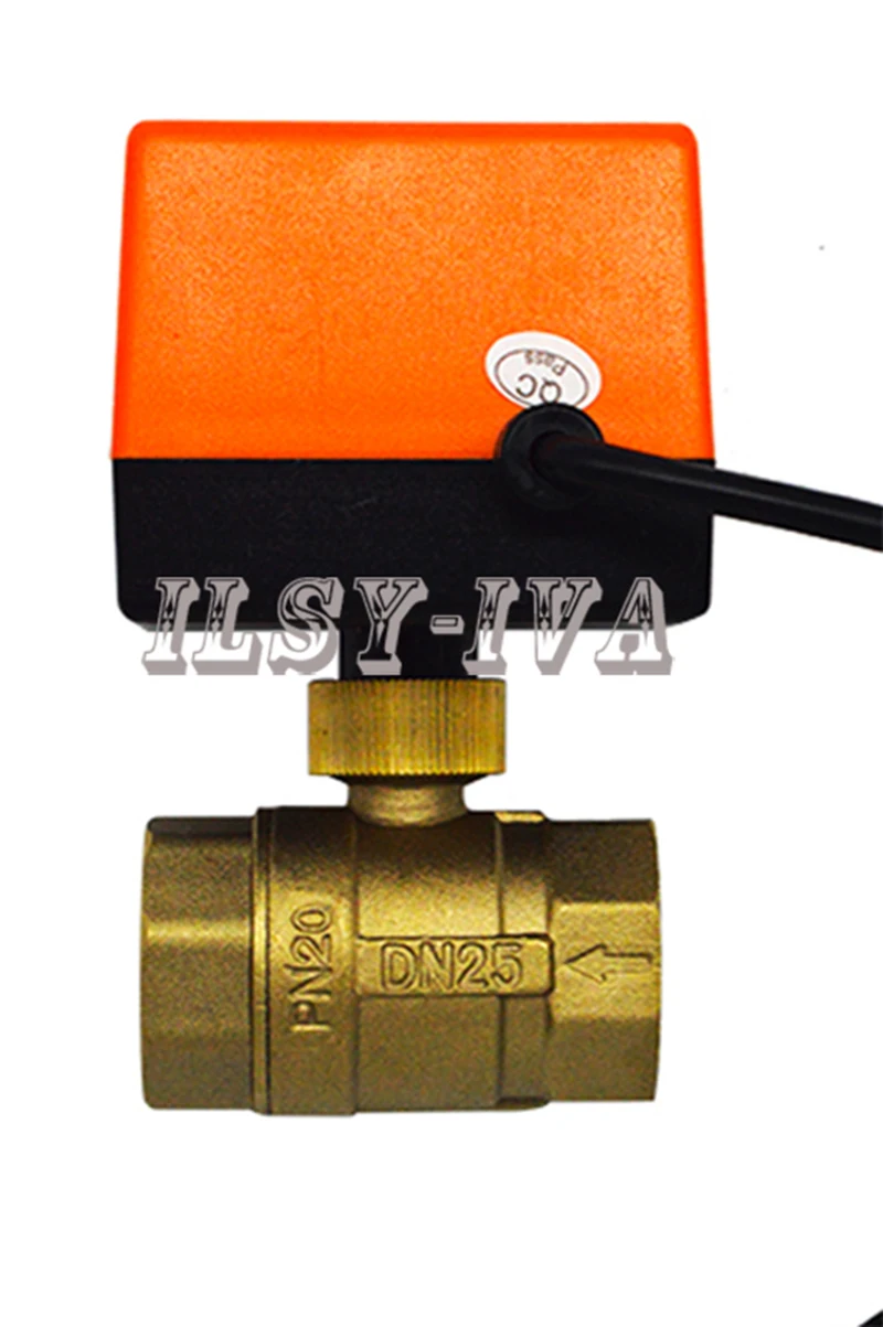 DN25(G1.0")Brass Motorized Ball Valve,AC24V/AC220V Switch type electric