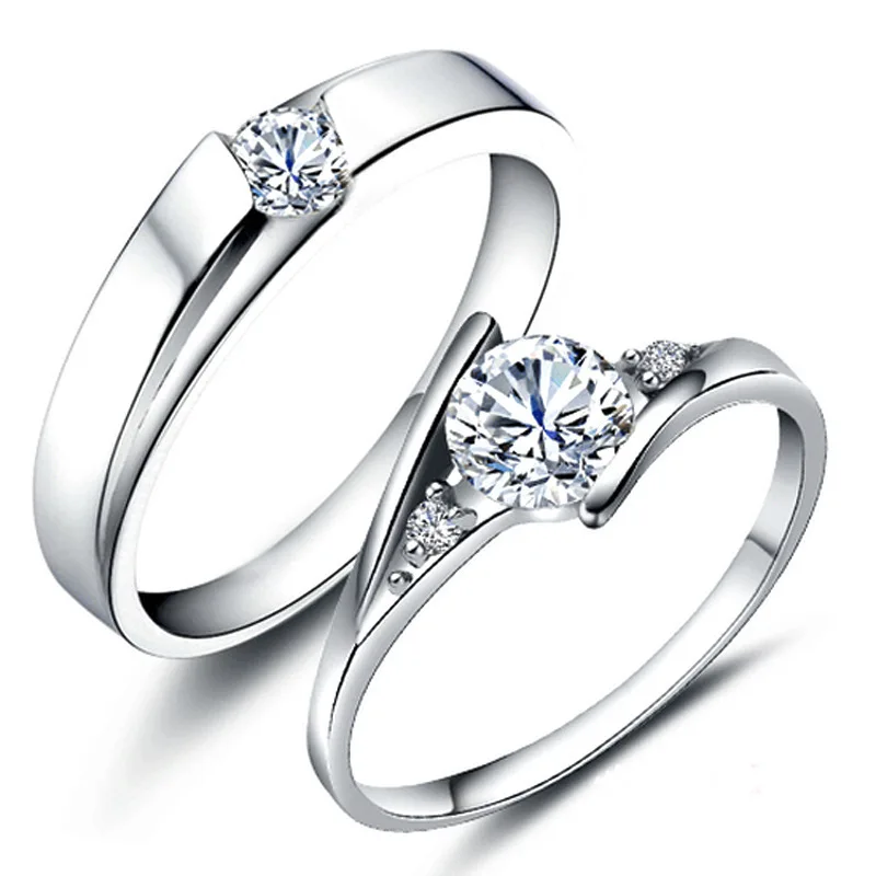Изысканная мода 925 Anillos-серебряные ювелирные изделия хрустальные кольца для мужчин и женщин серебряный цвет AAA CZ влюбленные обручальные/свадебные кольца