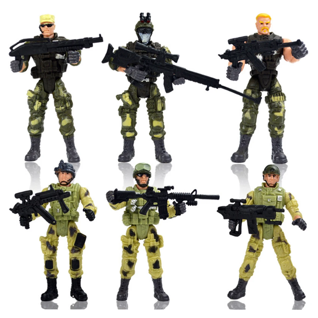 

NFSTRIKE 6pcs People Figurines Toys Policemen Soldiers Military Doll Model Toy for Children Kids Learning Playing Christmas Gift