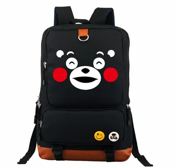 

Shoulder School Messenger Backpack Laptop mascot Kumamoto Bear Cute Smile Face Bag Casual Laptop Backpack Schoolbag Sack