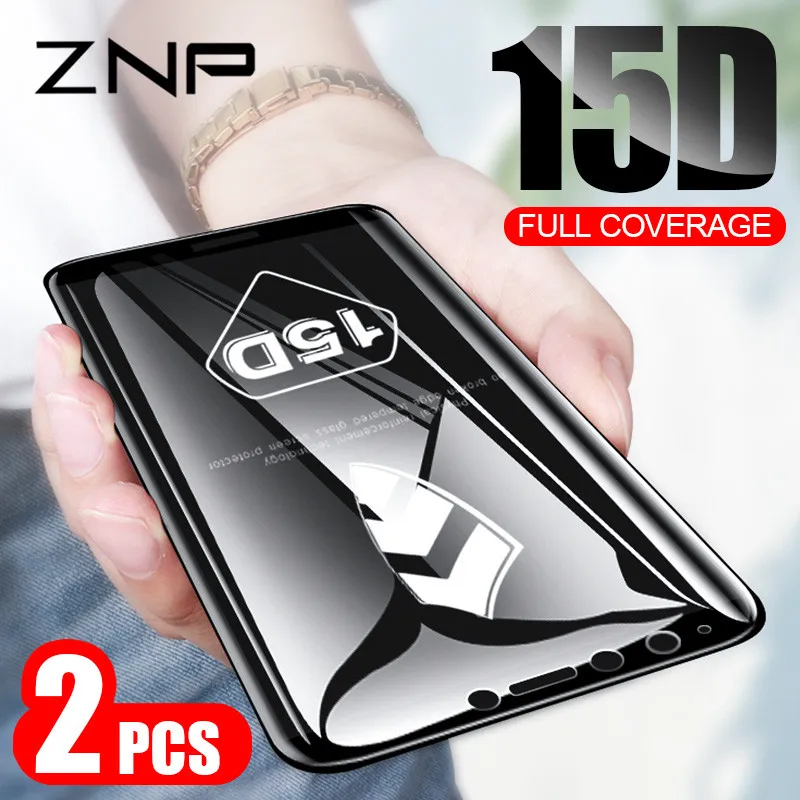 

ZNP 2Pcs 15D Tempered Glass For Huawei Y6 Y7 Prime Y5 2018 7a pro Full Cover Screen Protector For Honor 7C Pro 7A Y7 Glass Film