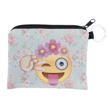 

HOT Cute QQ Expression Handbags 3D Embossing Coin Purse Multi-functional Bags Card Bag Key Case