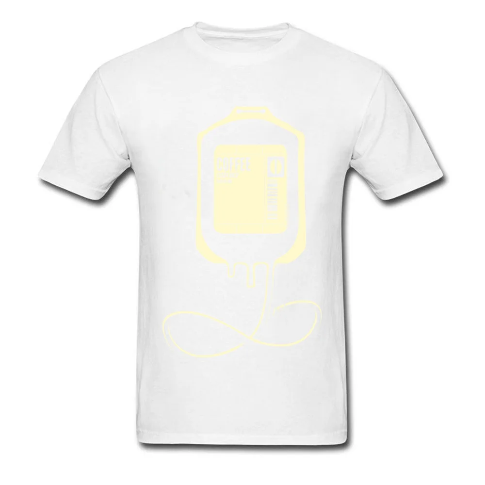 Coffee Transfusion Summer/Autumn 100% Cotton O-Neck Tops Shirt Short Sleeve Leisure T Shirt Discount Custom Top T-shirts Coffee Transfusion white