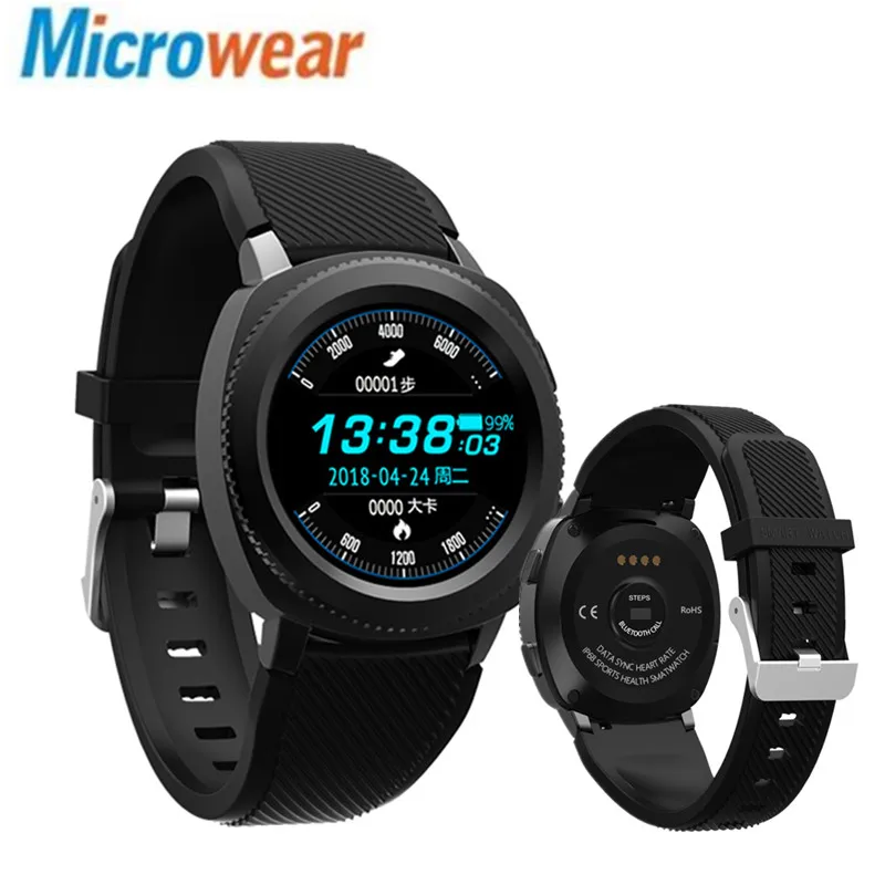 

Microwear IP68 Waterproof Sports Smart Watch Silicone Band 1.3inch MTK2502 32MB RAM 32MB ROM Smartwatch Heart Rate Sleep Monitor