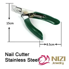 Зеленый маникюрный резак для ногтей 15x6,5 см, 1 шт., профессиональные кусачки для маникюра из нержавеющей стали, акриловый гель, накладные кончики для ногтей