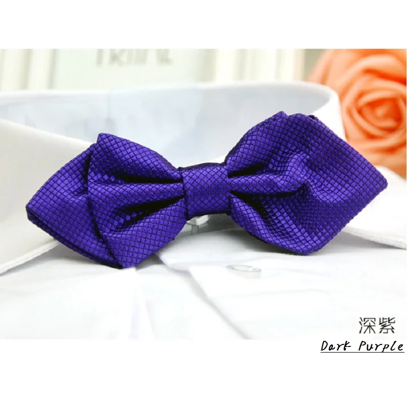 Для мужчин Официальный галстук-бабочка сплошной плед Бабочка Свадебная вечеринка галстук-бабочка - Цвет: JJ14 Dark Purple