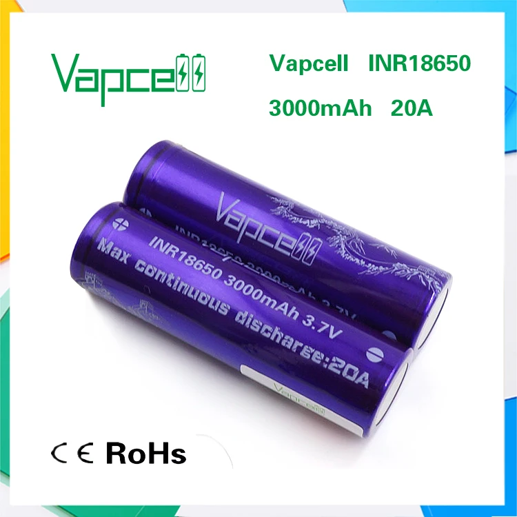 1 шт. VAPCELL 18650 батарея 3000 мАч 20A 3,7 в перезаряжаемая батарея высокой мощности литиевый литий-ионный дым E-CIG аккумулятор IMR vape cell