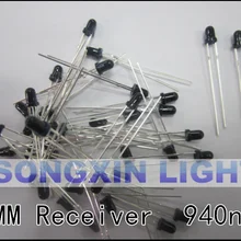 100 шт. 3 мм светодиодный инфракрасный приемник 940NM ИК светодиодный диоды 940nm приемный диод Круглый трубчатый светильник