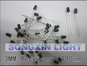 

100pcs 3mm LED Infrared receiver 940NM IR Led Diodes 940nm Receiving Diode Round Tube Light