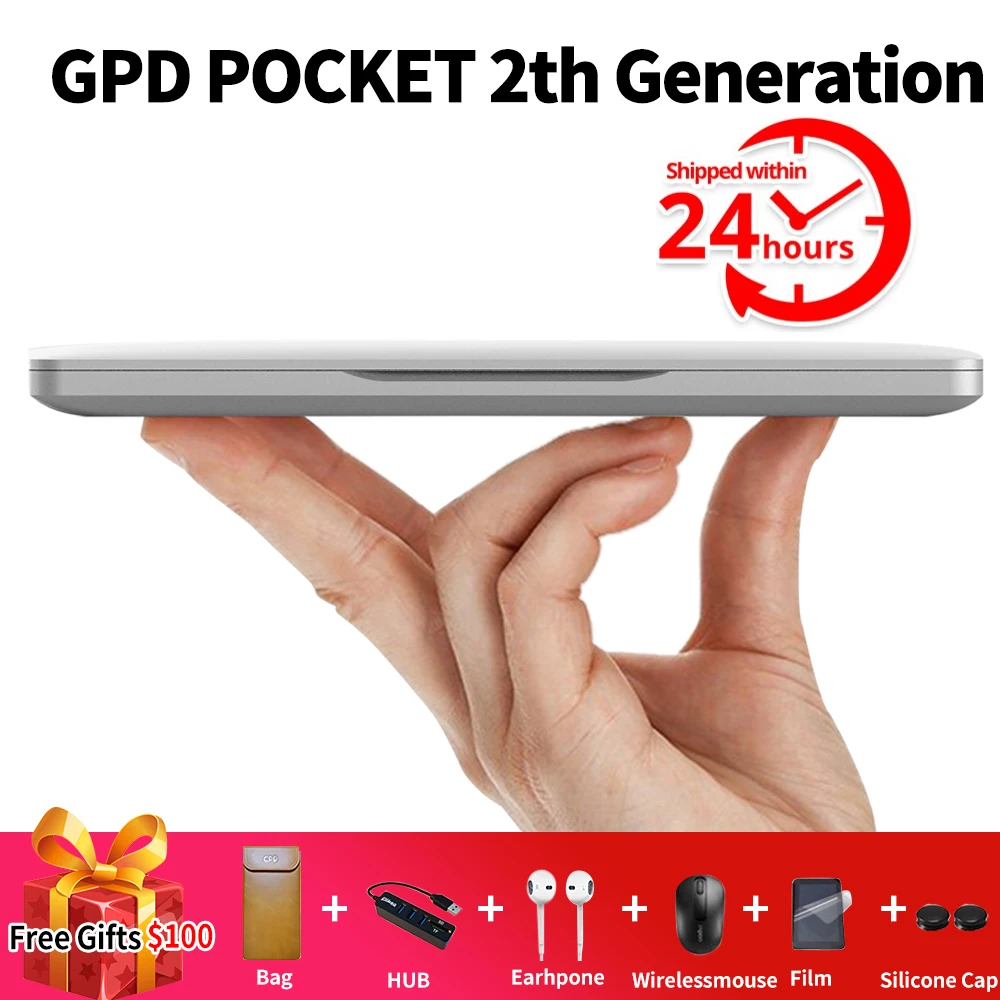 

Original GPD Pocket 2 Pocket2 8GB 256GB 7 Inch Touch Screen Mini PC Pocket Laptop Notebook CPU Intel Celeron 3965Y Windows 10