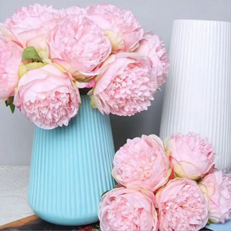 

5pcs Beautiful Rose Peony Artificial Silk Flowers small bouquet flores home party spring wedding decoration mariage fake Flower