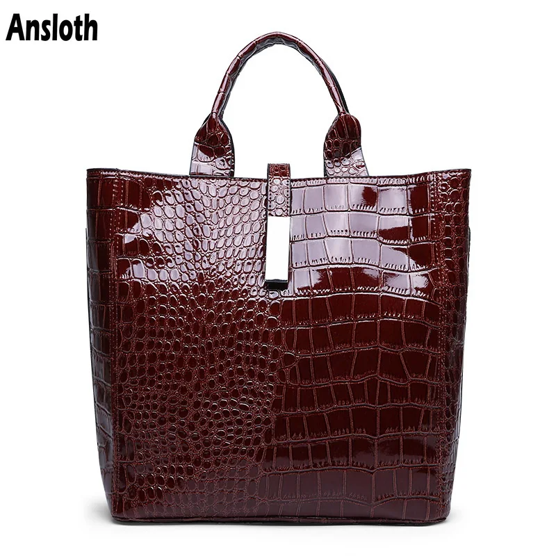 

Ansloth Fashion Design Solid Color Women's Tote Vintage pu Leather Handbags Classic Shoulder Bags For Women Crossbody Bag HPS439
