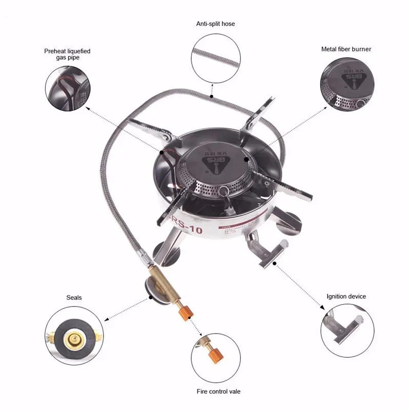 BRS-10 сильный огневой мощи кемпинг газовая плита газовая горелка