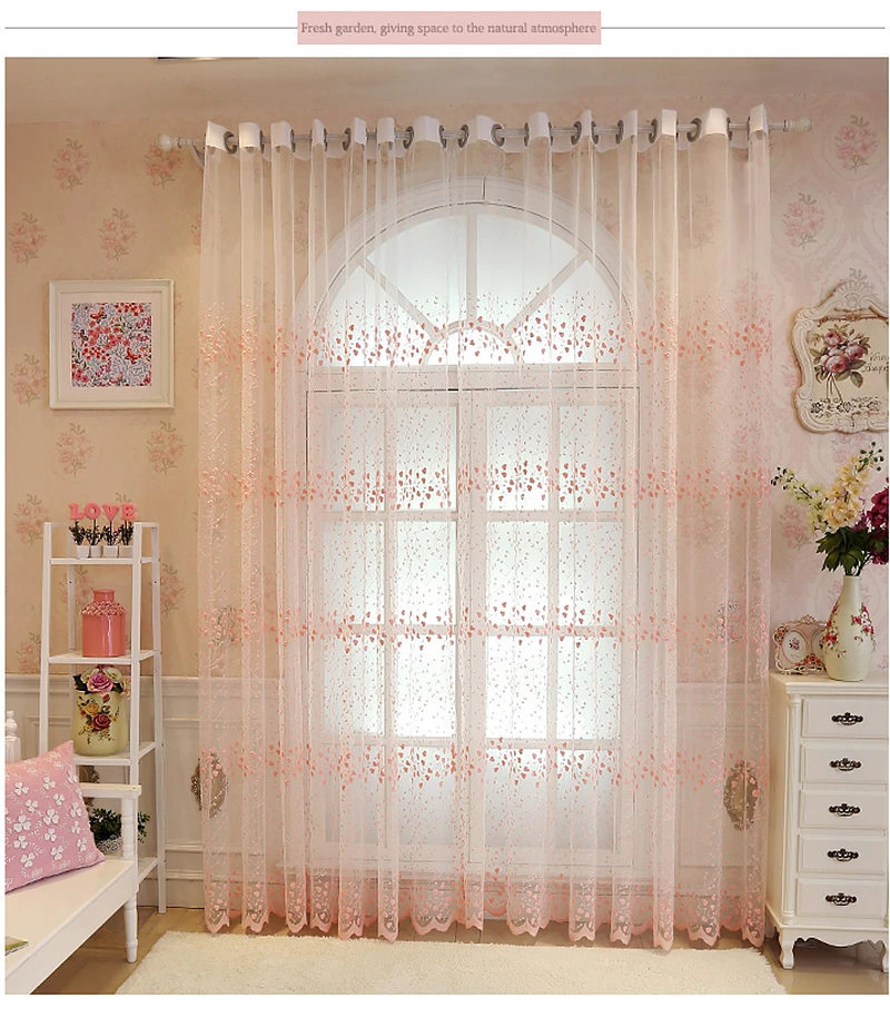 Korean Embroidery Luxury Flowers Lace Bedroom Tulle Drapes Window Treatments Screening Sheer Voile Curtains For Living Room #4