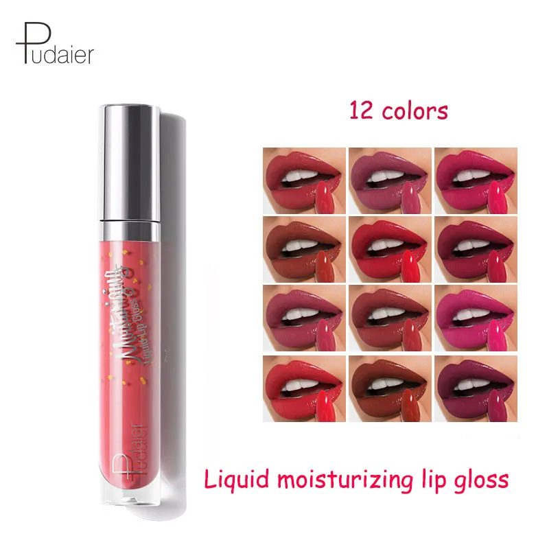 

Pudaier Waterproof liquid lip gloss moisturizing lipstick For Lips Cosmetic Sexy Batom Mate Lip Tint Makeup Lasting Lipgloss