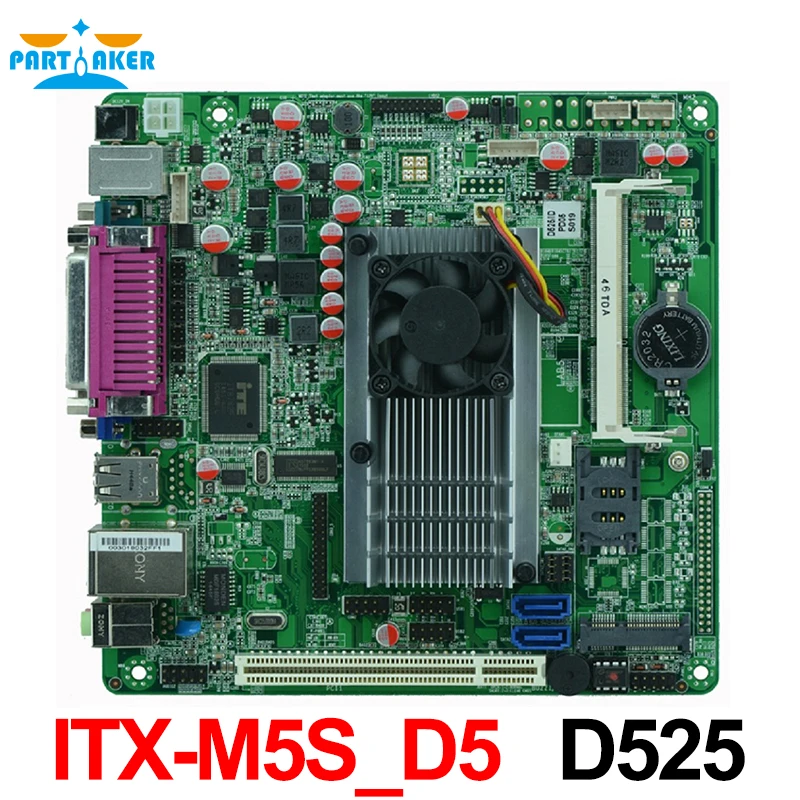 Mini Itx industrial motherboard D525 DC12V 5*COM Single 18bit LVDS POS Machine Industrial Motherboards ITX-M5S_D5