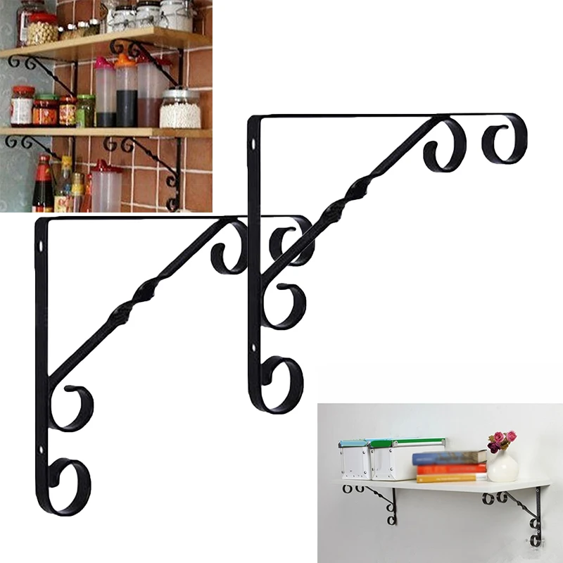 

2pcs Aluminum Shelf Bracket L Shape Thickened Corner Brace Shelf Right Angle Bracket For Commodity Furniture Fittings Hardware