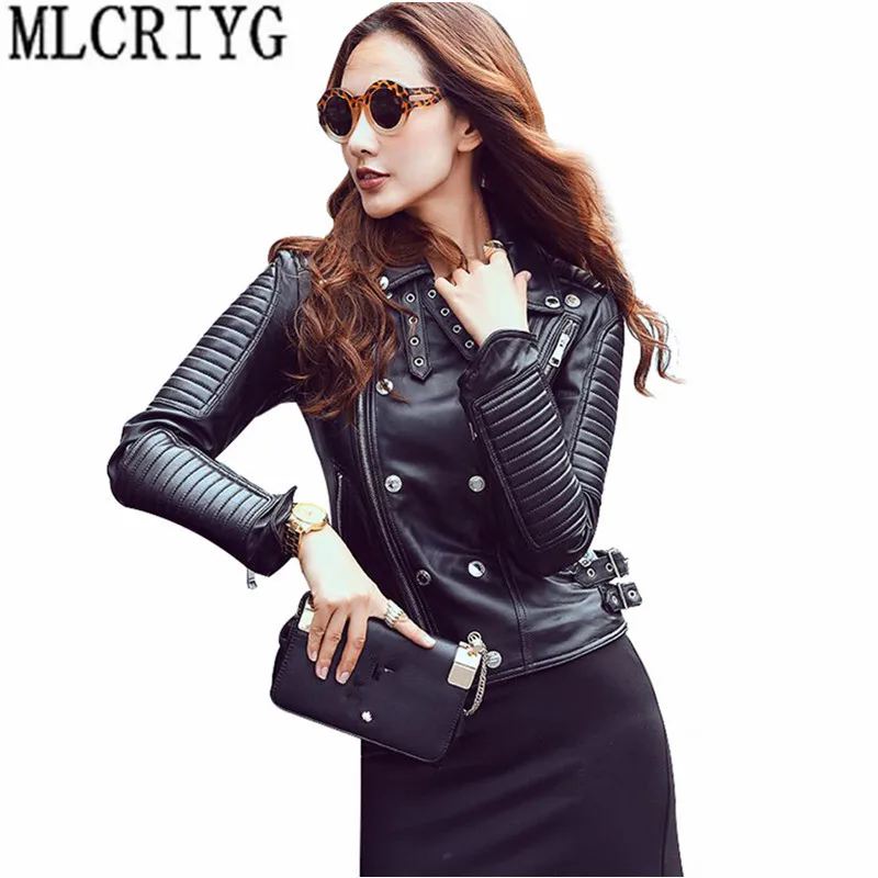 Genuine Leather Jacket Women 2018 Real Sheepskin Coat Female Short Slim