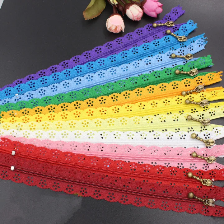 

25cm random color 20pcs/lot zippers lace nylon finish zipper for sewing wedding dress
