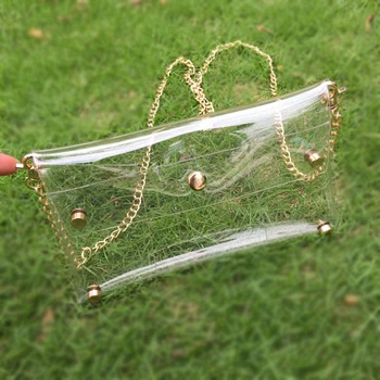 

5pcs Transparent Clear PVC Shoulder Bag Sheer Glassy Clear Envelope Clutch Team Accessory Crossbody