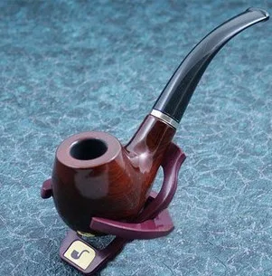 

10pcs/lot Wooden Smoking Pipe Tobacco Cigarettes Cigar Pipes Durable+Holder+Leather Pouch