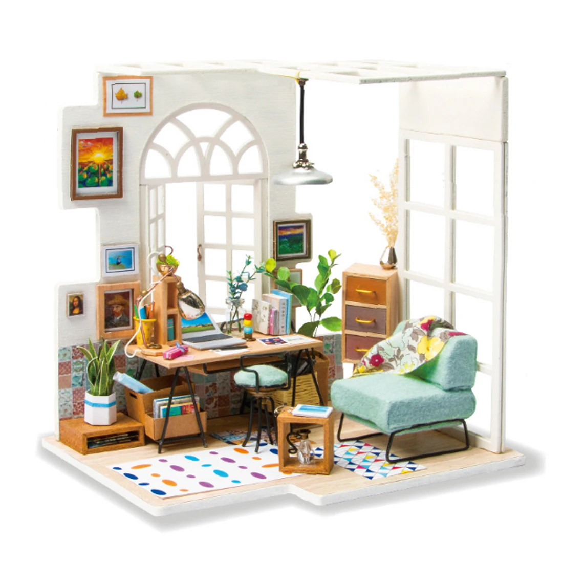 

Robotime Mini 3D Dollhouse Building Model Home Decoration with LED Light Stem for Patience and Practical Ability Development
