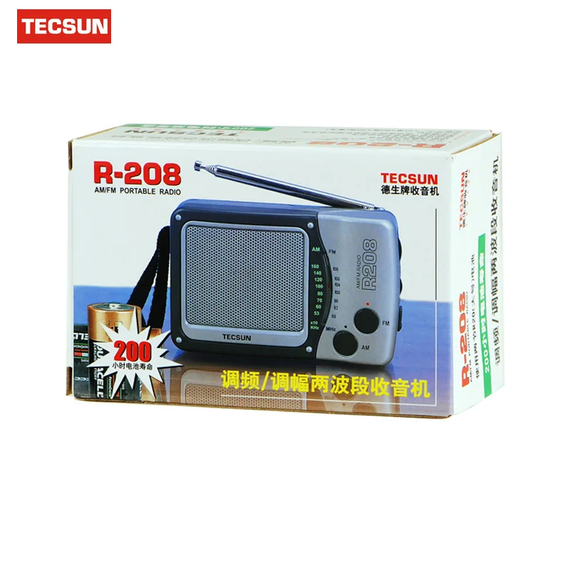 Оригинальный портативный мини радиоприемник Tecsun R 208 AM двухдиапазонный карманный