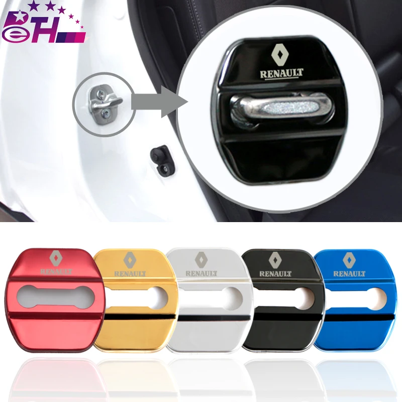

4pcs Car-Styling Door lock Cover Car Emblem Fit For Renault Koleos KADJAR Accessories Stainless Steel Car Styling