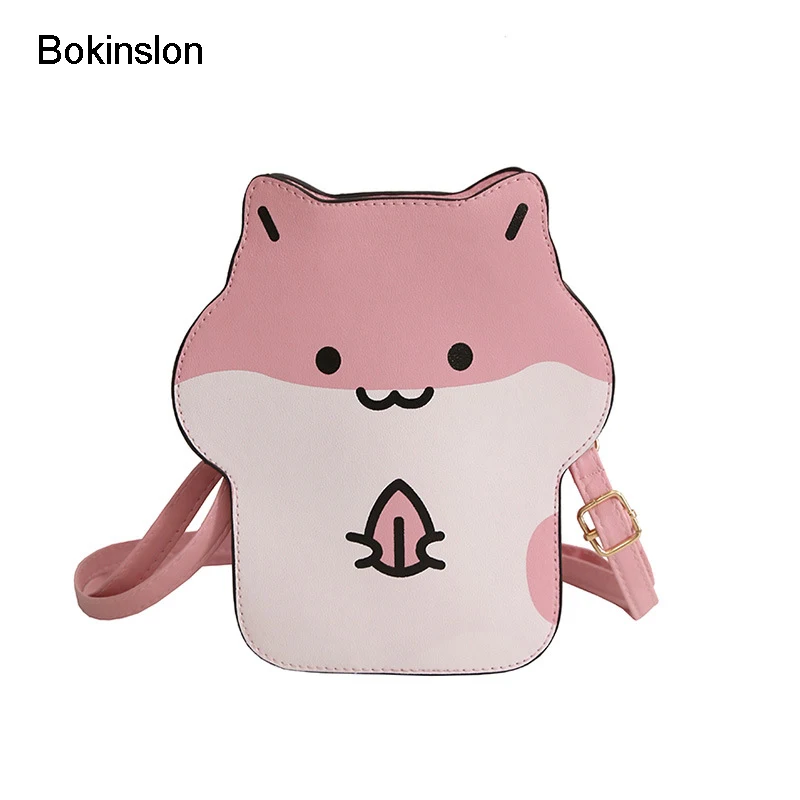 

Bokinslon Girls Bags Shoulder Bags Cute PU Leather Woman Crossbody Bag Animal Shape Printing Women Mini Bags