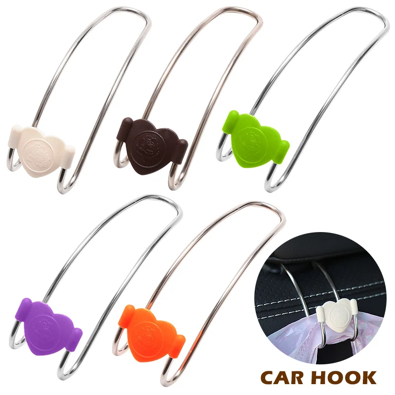 

1pc Multi-functional Metal Auto Car Seat Headrest Hanger Bag Hook Holder for Bag Purse Cloth Grocery Storage Auto Fastener Clip