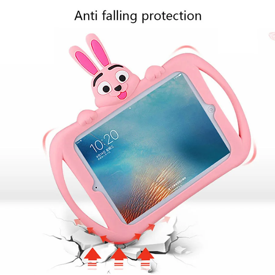 Children Shockproof Case For iPad 9.7 2018 2017 Air 2 Air Kids Cartoon Rabbit Safe Silicone Stand Cover Tablet Case for iPad 5 6 (8)