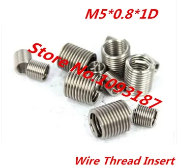 

100pcs M5*0.8*1D Stainless Steel A2 Wire Thread Insert / M5 Screw Bushing/Wire screw sleeve/Thread Repair